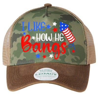 I Like How He Bang Funny 4th Of July Matching Couple Legacy Tie Dye Trucker Hat