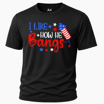I Like How He Bang Funny 4th Of July Matching Couple Performance Shirt