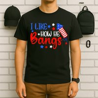 I Like How He Bang Funny 4th Of July Matching Couple T-Shirt