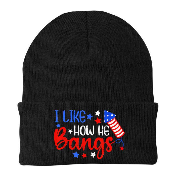 I Like How He Bang Funny 4th Of July Matching Couple Beanie
