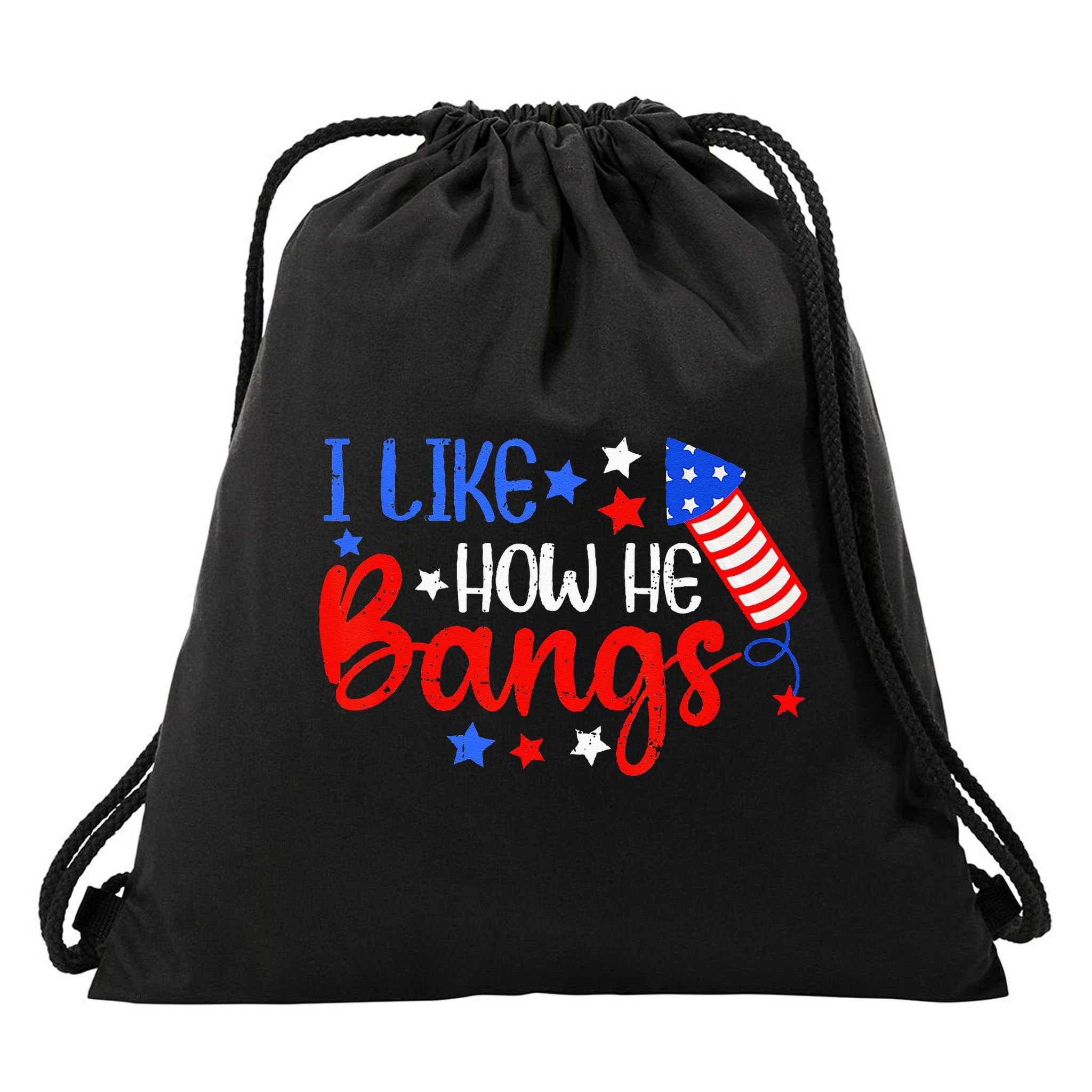 I Like How He Bang Funny 4th Of July Matching Couple Drawstring Bag