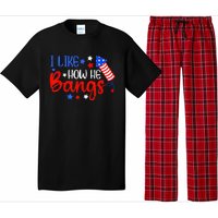 I Like How He Bang Funny 4th Of July Matching Couple Pajama Set