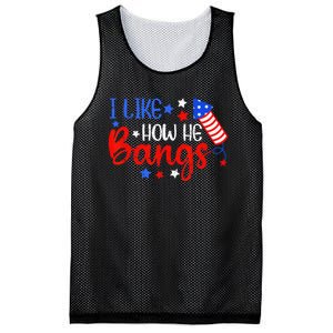 I Like How He Bang Funny 4th Of July Matching Couple Mesh Reversible Basketball Jersey Tank