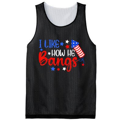 I Like How He Bang Funny 4th Of July Matching Couple Mesh Reversible Basketball Jersey Tank