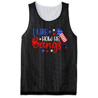 I Like How He Bang Funny 4th Of July Matching Couple Mesh Reversible Basketball Jersey Tank