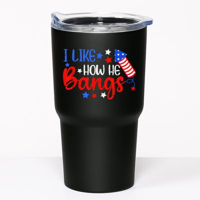 I Like How He Bang Funny 4th Of July Matching Couple Tumbler