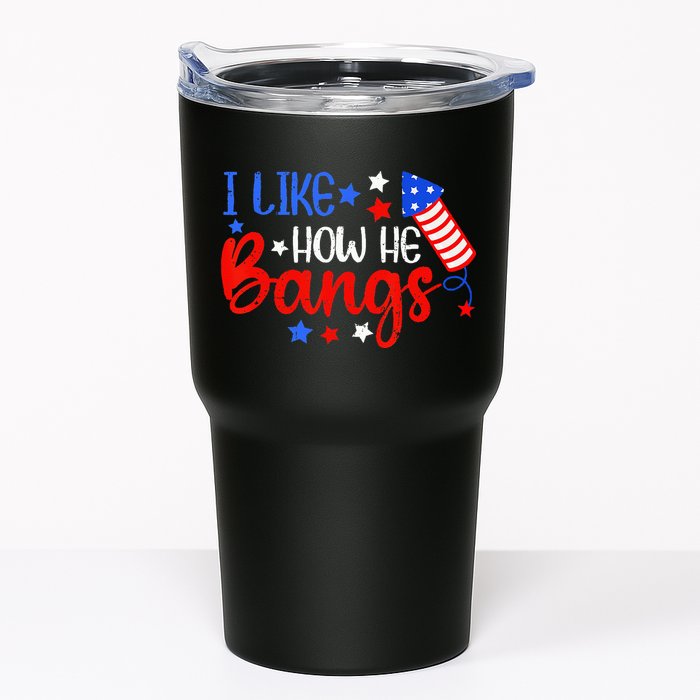 I Like How He Bang Funny 4th Of July Matching Couple Tumbler