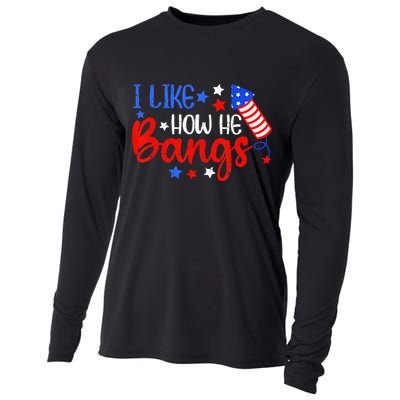 I Like How He Bang Funny 4th Of July Matching Couple Cooling Performance Long Sleeve Crew