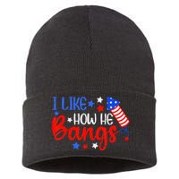 I Like How He Bang Funny 4th Of July Matching Couple Sustainable Knit Beanie