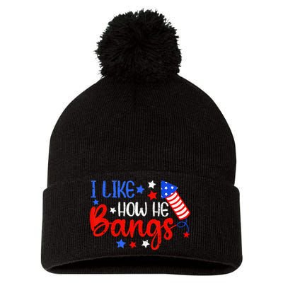 I Like How He Bang Funny 4th Of July Matching Couple Pom Pom 12in Knit Beanie