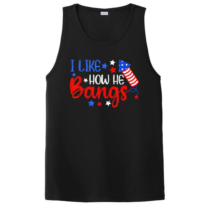 I Like How He Bang Funny 4th Of July Matching Couple PosiCharge Competitor Tank