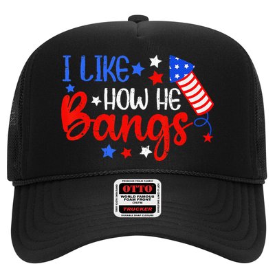 I Like How He Bang Funny 4th Of July Matching Couple Trucker Hat