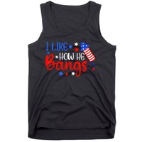 I Like How He Bang Funny 4th Of July Matching Couple Tank Top