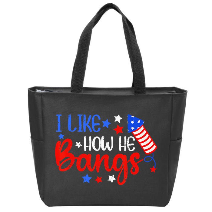 I Like How He Bang Funny 4th Of July Matching Couple Zip Tote Bag