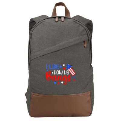 I Like How He Bang Funny 4th Of July Matching Couple Cotton Canvas Backpack