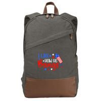 I Like How He Bang Funny 4th Of July Matching Couple Cotton Canvas Backpack