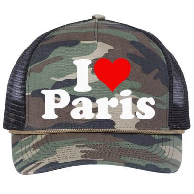 I LOVE HEART PARIS FRANCE Retro Rope Trucker Hat Cap