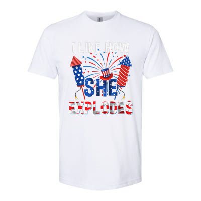 I Like How He Bangs I Like How She Explodes Couple 4th July Softstyle® CVC T-Shirt