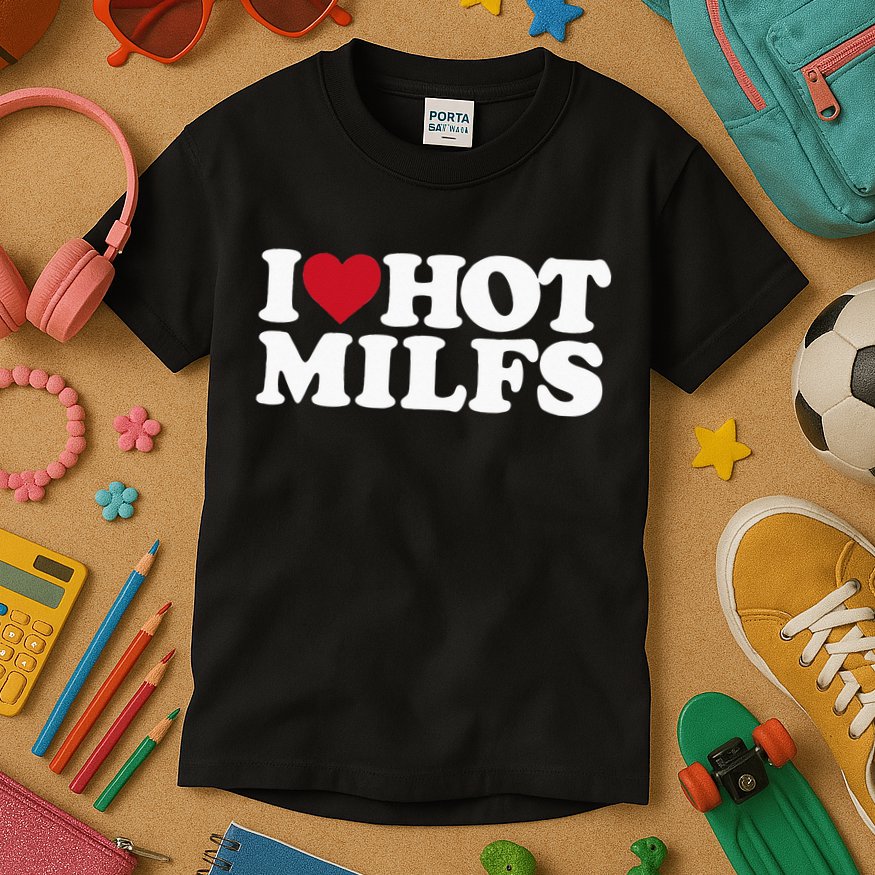I LOVE HOT MILFS I HEART HOT MILFS Kids T-Shirt