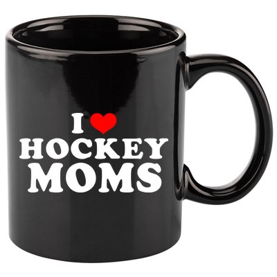 I Love Hockey Mom Funny 11oz C Handle Ceramic Mug