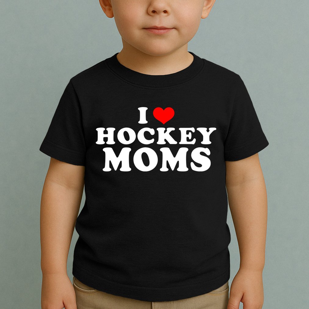 I Love Hockey Mom Funny Toddler T-Shirt