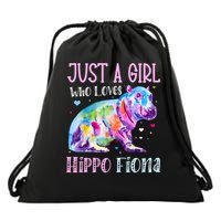 I Love Hippo Fiona Drawstring Bag