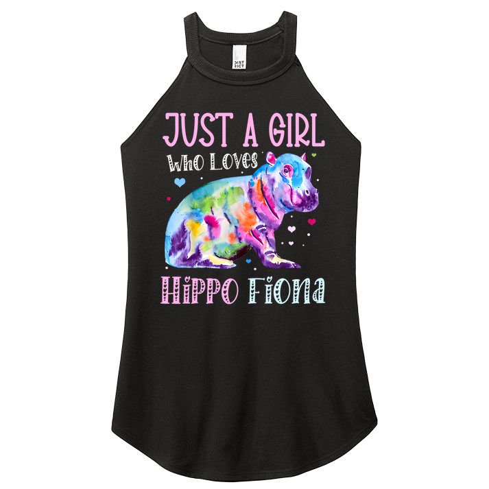 I Love Hippo Fiona Women's Perfect Tri Rocker Tank