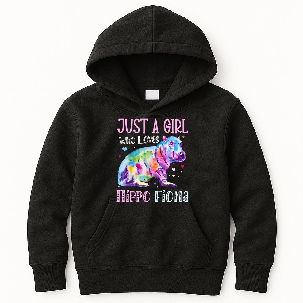 I Love Hippo Fiona Kids Hoodie