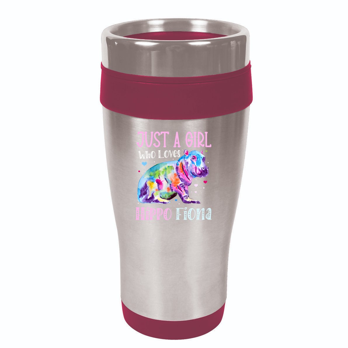 I Love Hippo Fiona 16oz Travel Tumbler