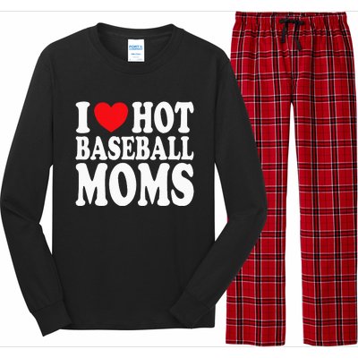 I Love Hot Baseball Moms Long Sleeve Pajama Set