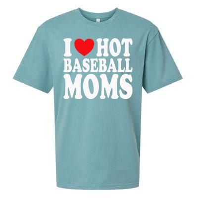 I Love Hot Baseball Moms Sueded Cloud Jersey T-Shirt