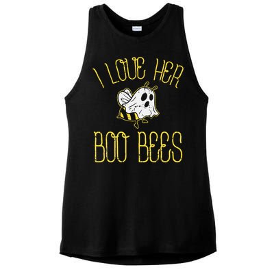 I Love Her Boo Bees Couples Halloween Costume Ladies PosiCharge Tri-Blend Wicking Tank