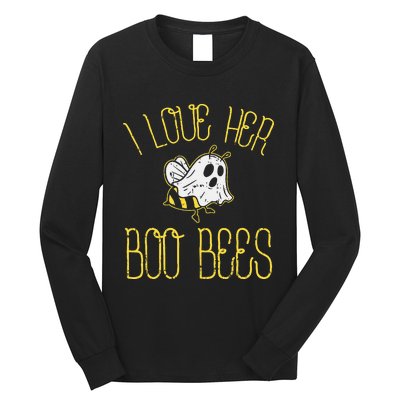 I Love Her Boo Bees Couples Halloween Costume Long Sleeve Shirt