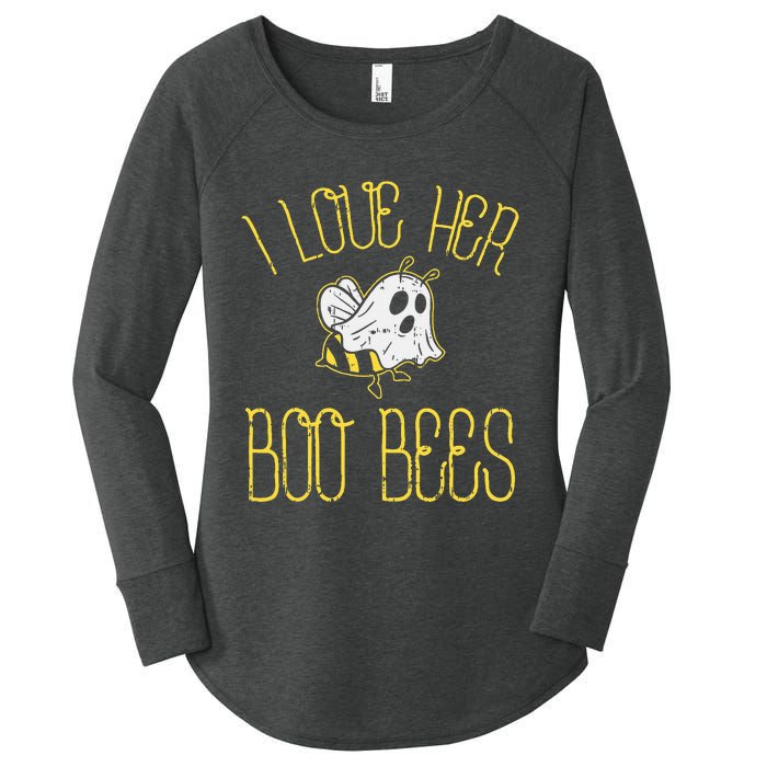 I Love Her Boo Bees Couples Halloween Costume Women's Perfect Tri Tunic Long Sleeve Shirt