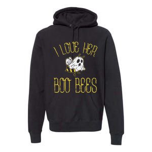 I Love Her Boo Bees Couples Halloween Costume Premium Hoodie