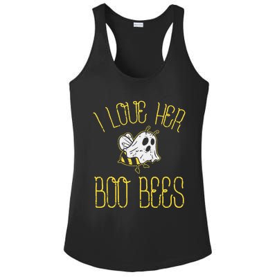 I Love Her Boo Bees Couples Halloween Costume Ladies PosiCharge Competitor Racerback Tank