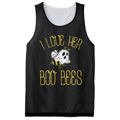 I Love Her Boo Bees Couples Halloween Costume Mesh Reversible Basketball Jersey Tank