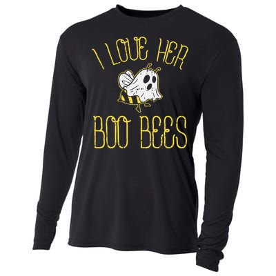 I Love Her Boo Bees Couples Halloween Costume Cooling Performance Long Sleeve Crew