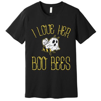 I Love Her Boo Bees Couples Halloween Costume Premium T-Shirt