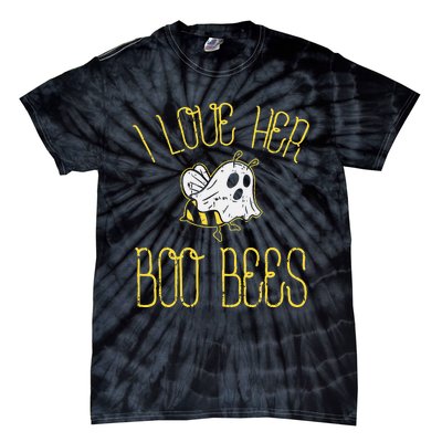 I Love Her Boo Bees Couples Halloween Costume Tie-Dye T-Shirt