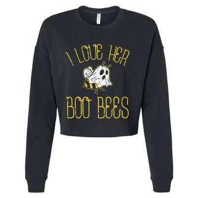 I Love Her Boo Bees Couples Halloween Costume Cropped Pullover Crew