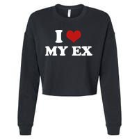 I Love Heart My EX 2000s Style Meme Tee Cropped Pullover Crew