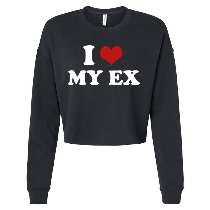 I Love Heart My EX 2000s Style Meme Tee Cropped Pullover Crew