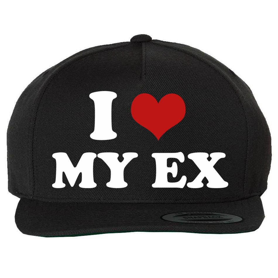 I Love Heart My EX 2000s Style Meme Tee Wool Snapback Cap
