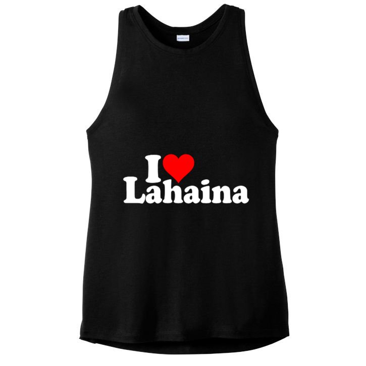 I Love Heart Lahaina Hawaii Ladies PosiCharge Tri-Blend Wicking Tank