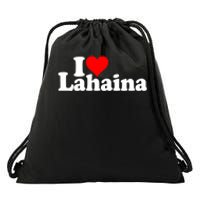 I Love Heart Lahaina Hawaii Drawstring Bag