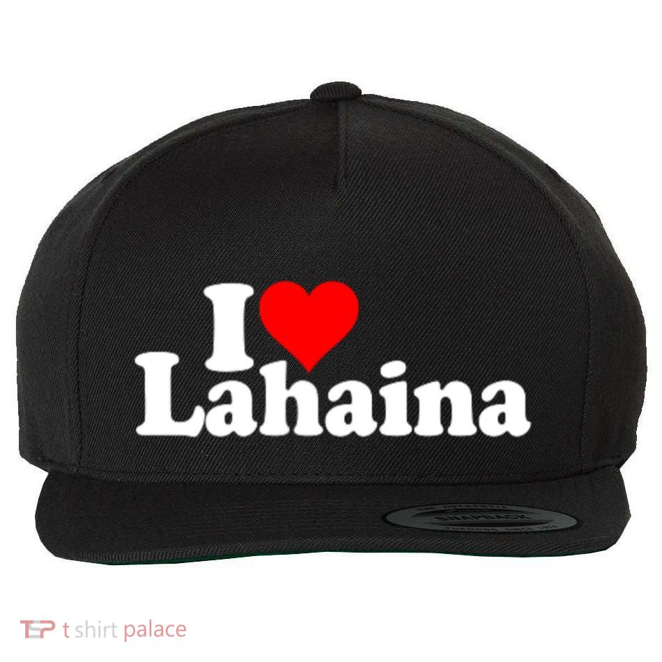 I Love Heart Lahaina Hawaii Wool Snapback Cap