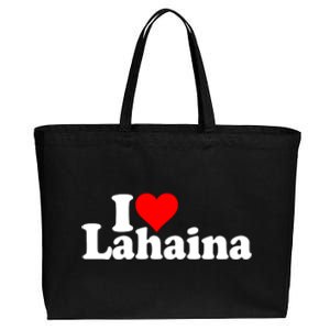 I Love Heart Lahaina Hawaii Cotton Canvas Jumbo Tote