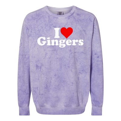 I LOVE HEART GINGERS REDHEADS RED HAIR Colorblast Crewneck Sweatshirt