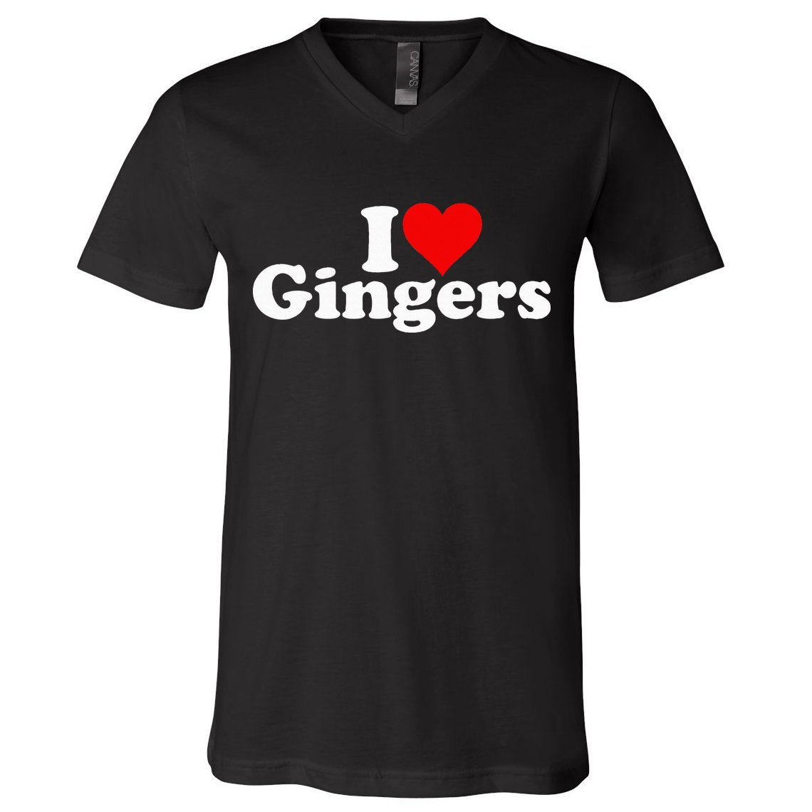 I LOVE HEART GINGERS REDHEADS RED HAIR V-Neck T-Shirt